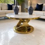 Mesa de Centro Orion Gold para living contemporáneo