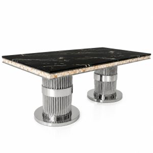 Mesa de Comedor Horus Silver de diseño moderno – Estambul Design