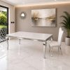 Mesa Cosmo plateada para comedor contemporáneo