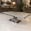 Mesa Troya Silver con cubierta blanca marmoleada