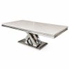 Mesa de Centro Troya Silver con base plateada y cubierta marmoleada