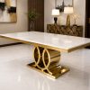 Mesa de Comedor Poseidon Gold vista lateral