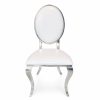 Silla de comedor plateada Pegaso con tapiz blanco