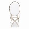 respaldo silla de comedor plateada con tapiz blanco