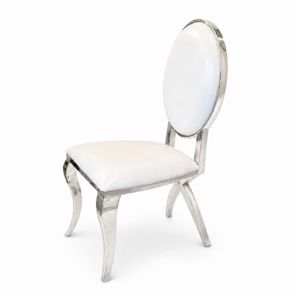 silla de comedor de costado plateada